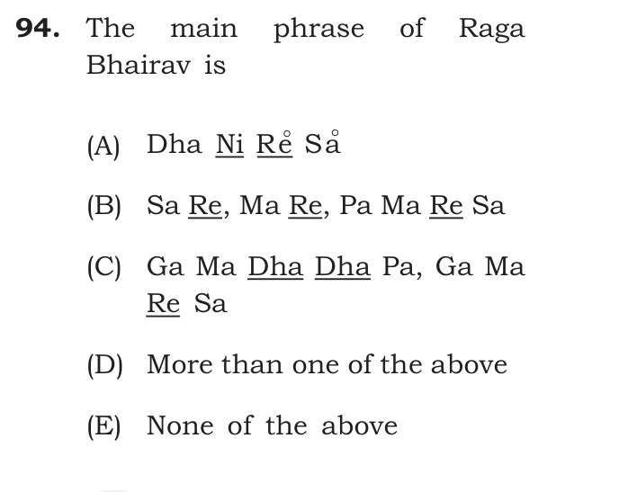 The main phrase of Raga Bhairav is