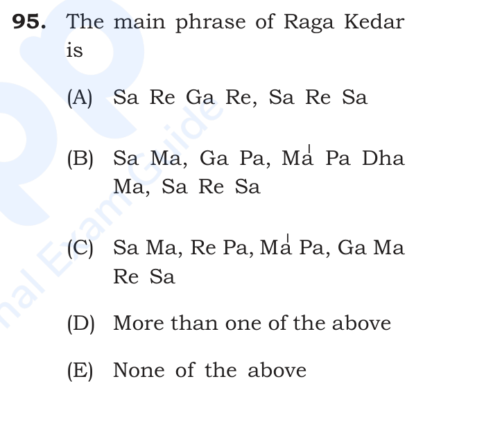 The main phrase of Raga Kedar is