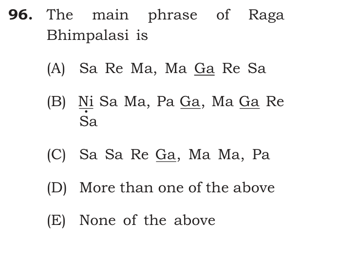 The main phrase of Raga Bhimpalasi is