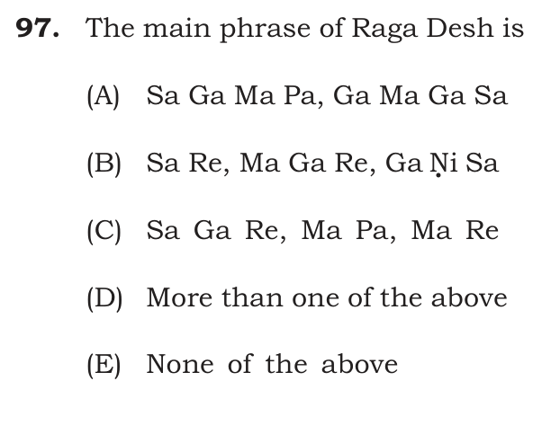 The main phrase of Raga Desh is
