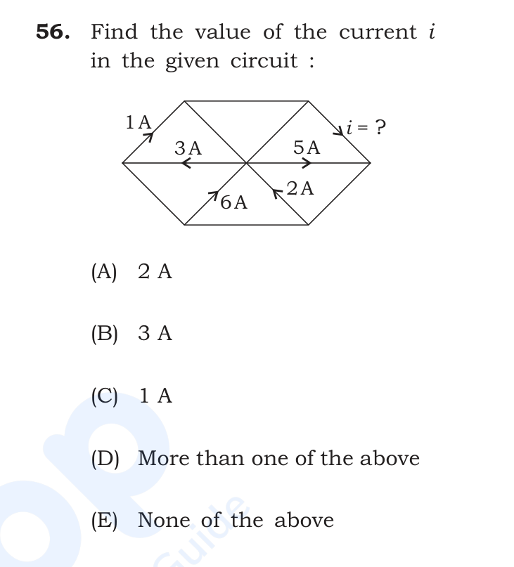 Find the value of the current i in the given circuit (see figure):