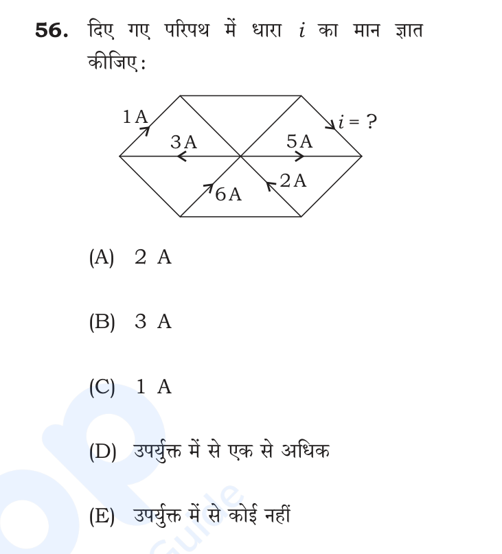दिए गए परिपथ में धारा i का मान ज्ञात कीजिए (आकृति देखें):