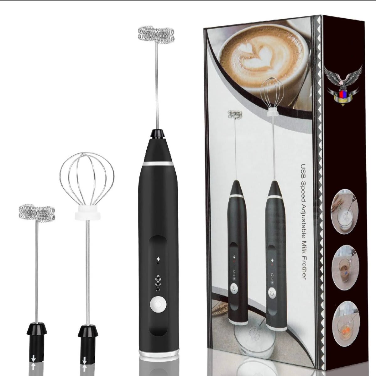 Electric Rechargeable Handheld Coffee Mixer & Milk - 4