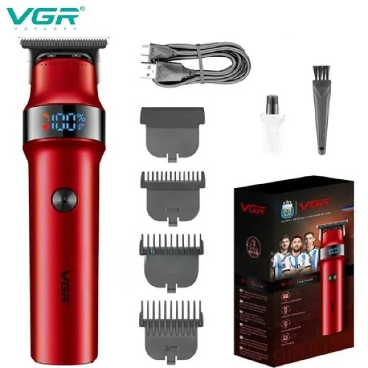 VGR V-987 Rosso Professional Beard and Moustache Trimmer for Men