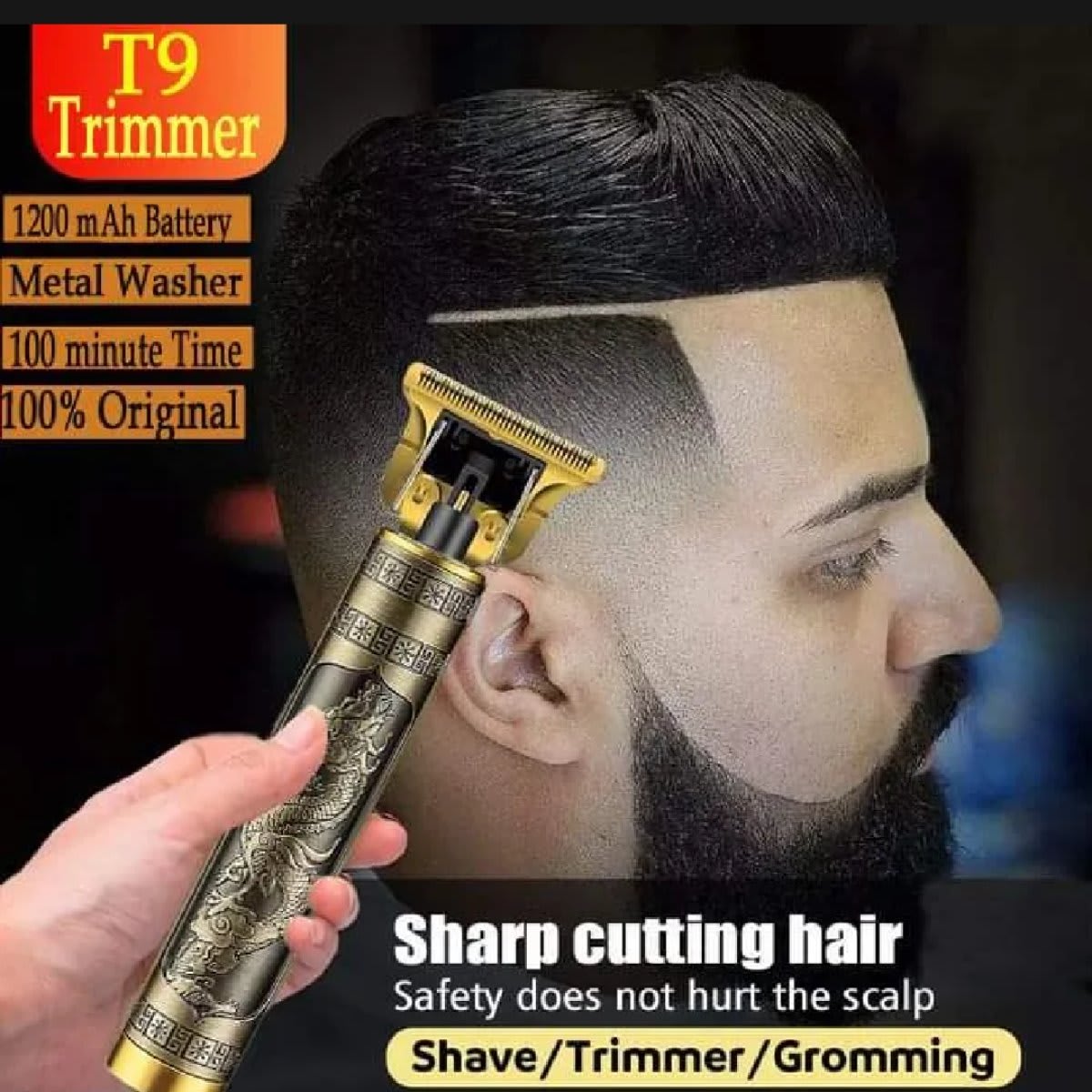 Vintage T9 Trimmer Electric Professional Hair Clipper Hair Cutting Machine for Men - 4