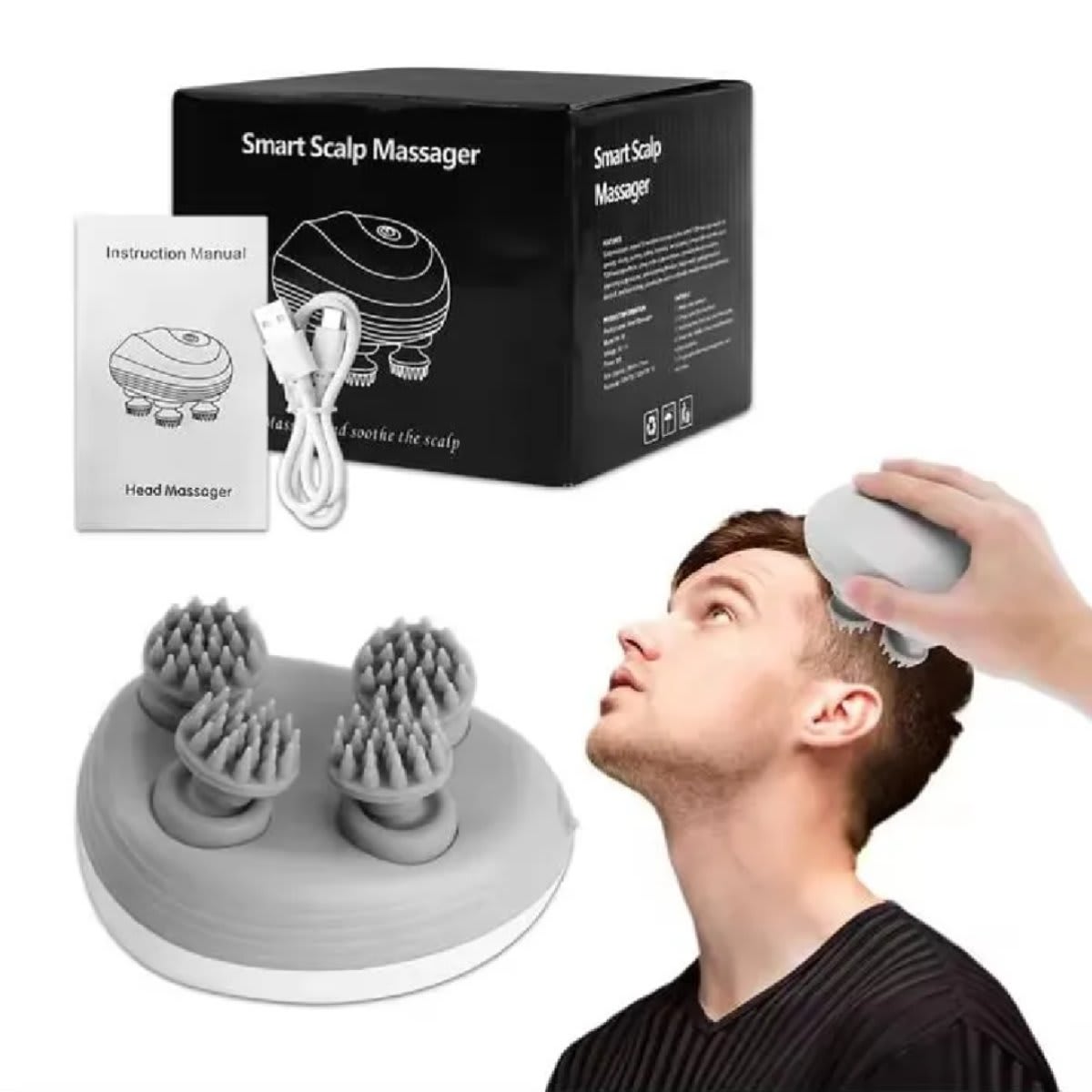 Electric Scalp & Full Body Massager - Smart Handheld Head Massager for Men, Women & Pets - 2