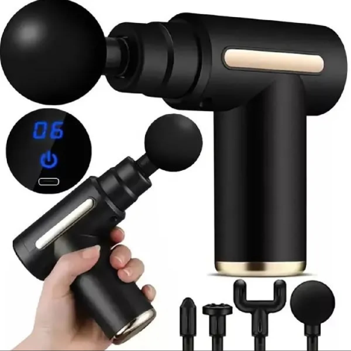 Smart LCD Display Body Massage Gun - Deep Tissue Muscle Percussion Massager for Pain Relief & Relaxation