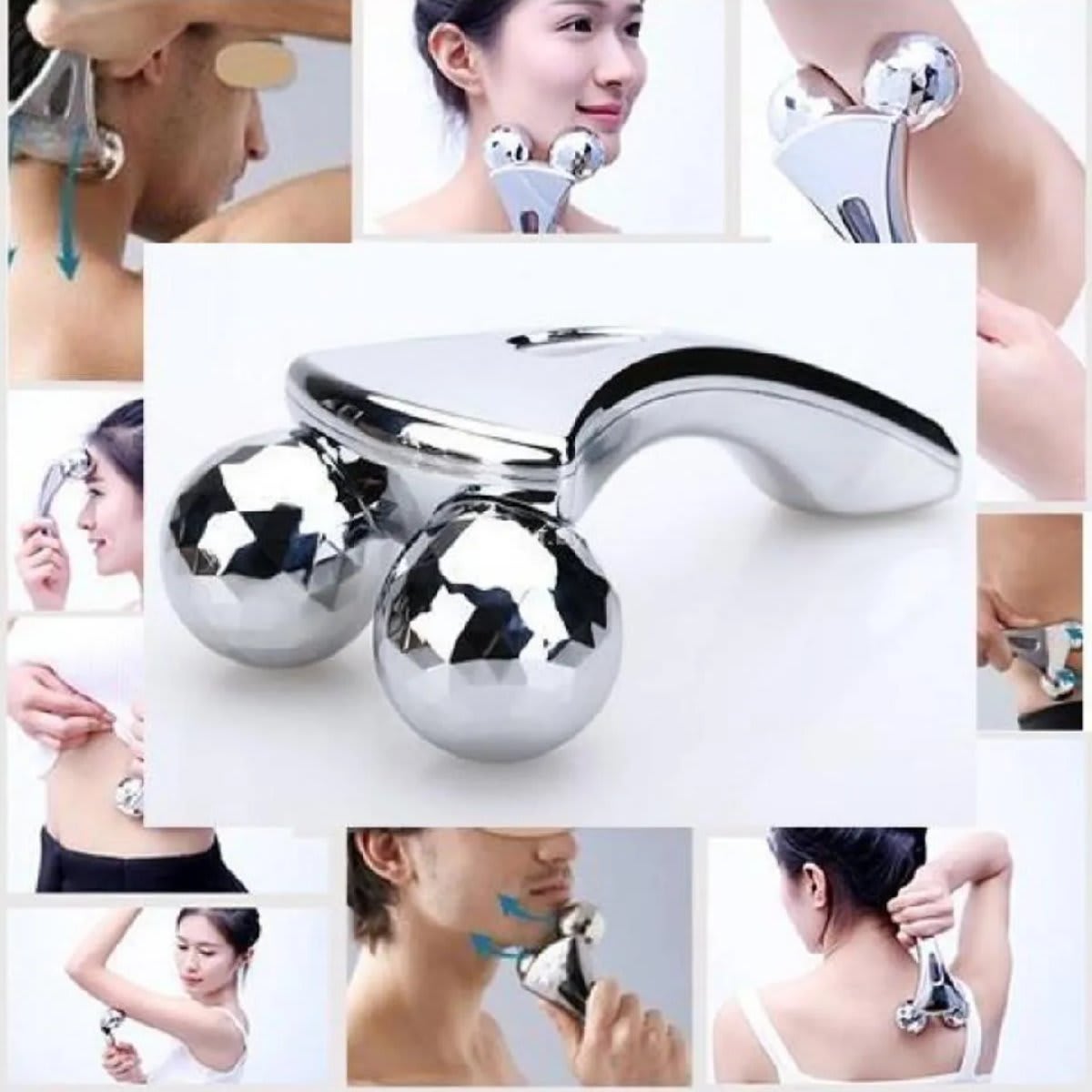 Y Shaped 3D Massage Roller - Manual Face & Full Body Contour Massager for Skin Tightening & Anti-Aging - 3