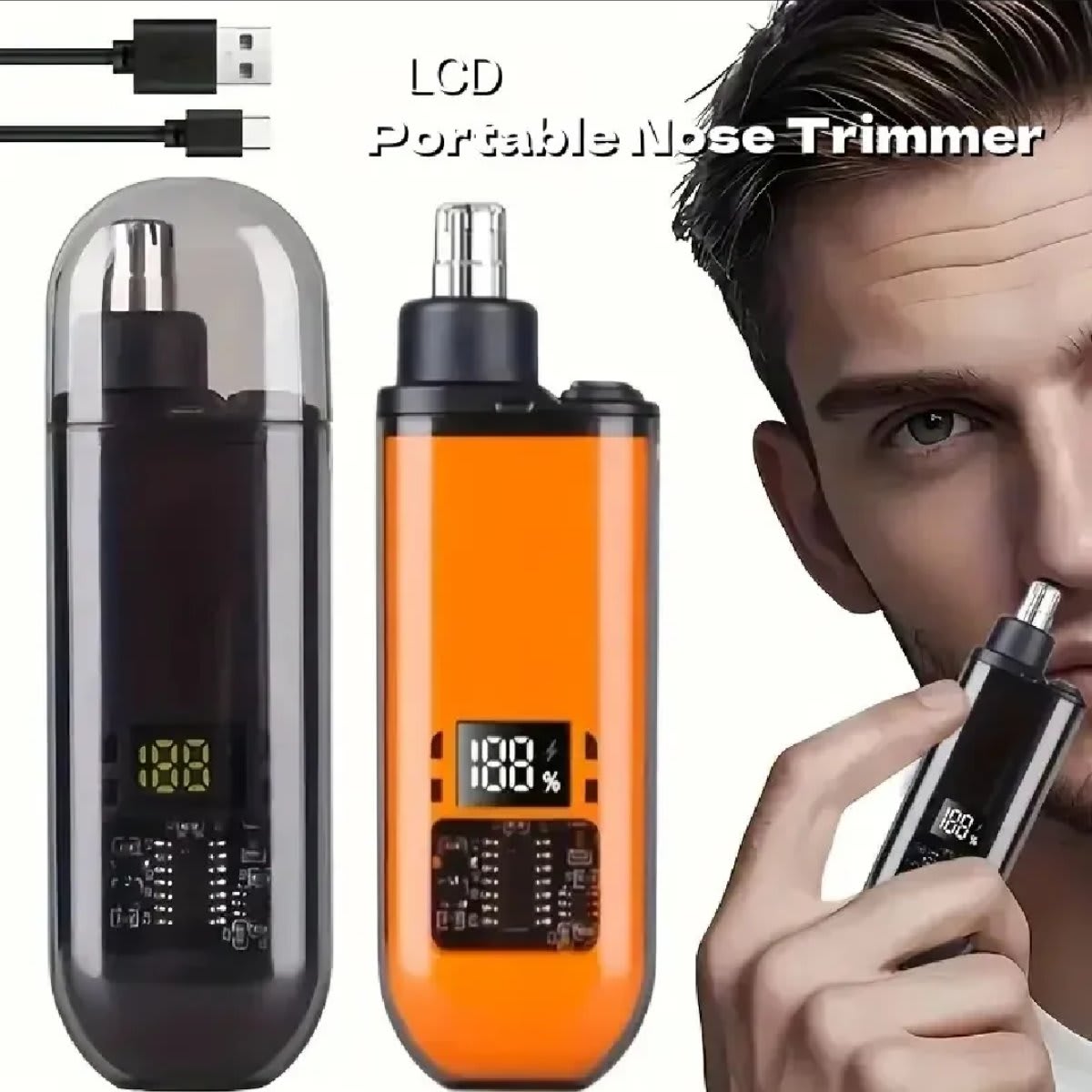 CASIFY WBT01 Portable Electric Nose & Ear Hair Trimmer with Smart Digital Display