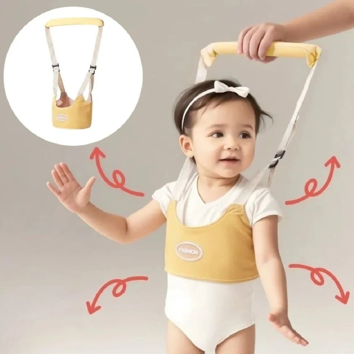 Aiebao Durable Handheld Toddler Walking Harness - Adjustable Breathable Walking Learning Helper (বেবি ওয়াকিং বেল্ট) - 2