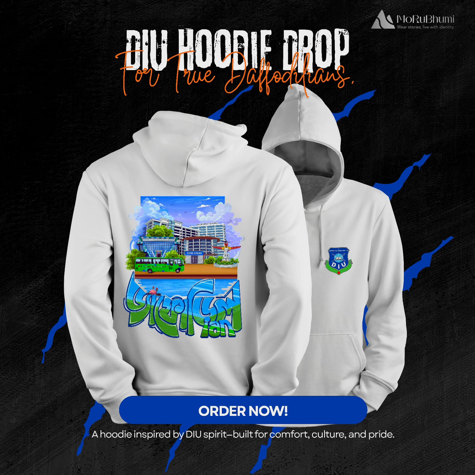 DIU HOODIE DROP - WHITE