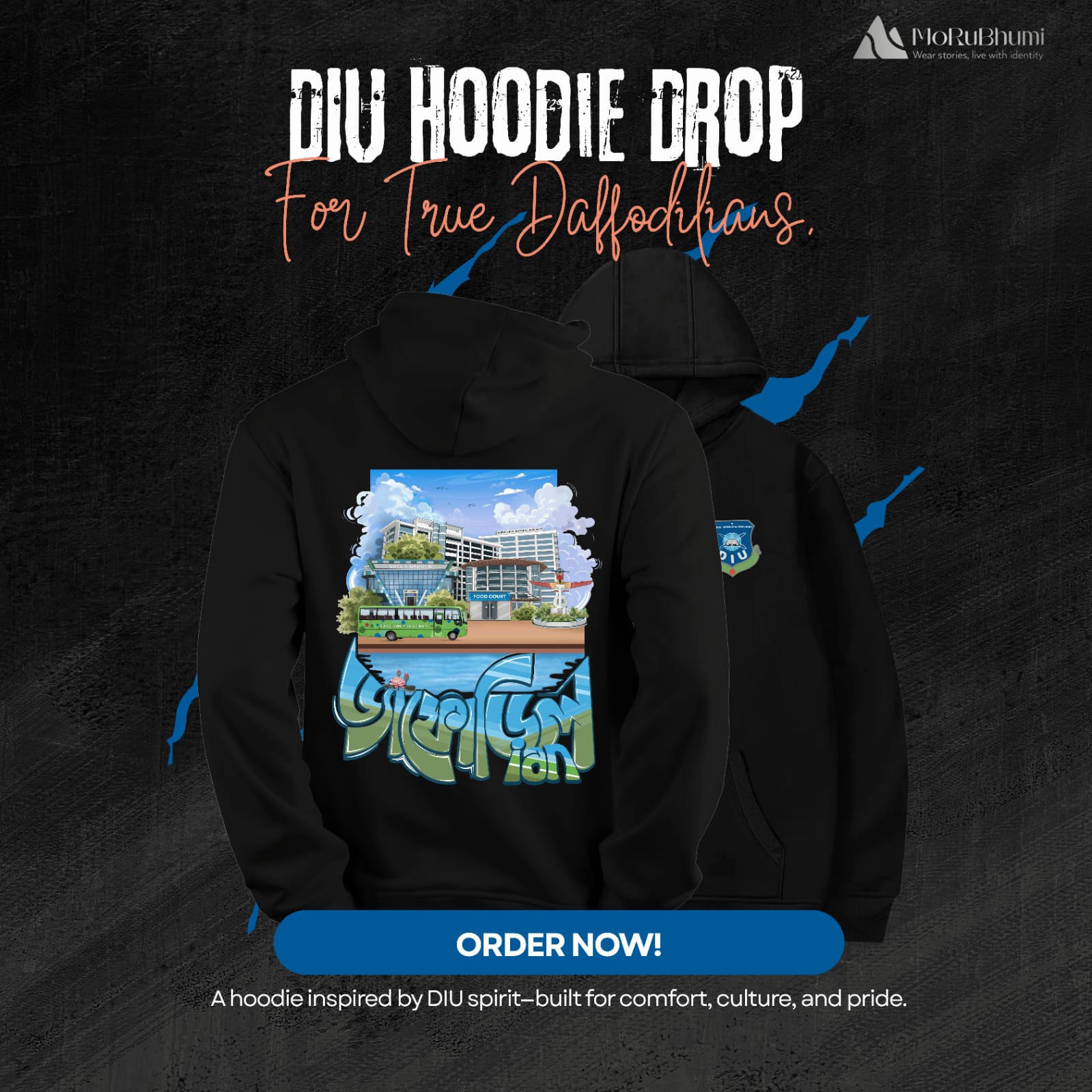 DIU HOODIE DROP - BLACK