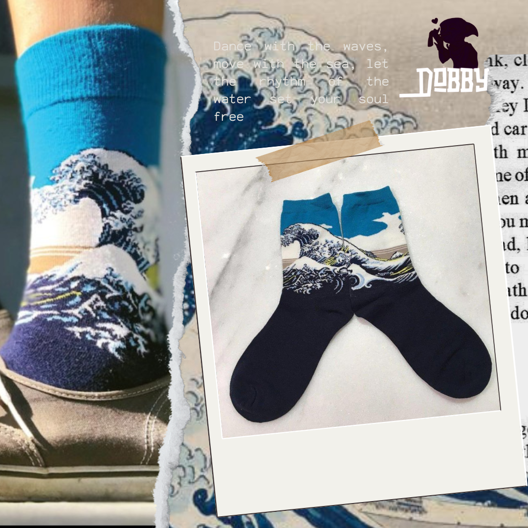 The Great Wave off Kanagawa Art Socks
