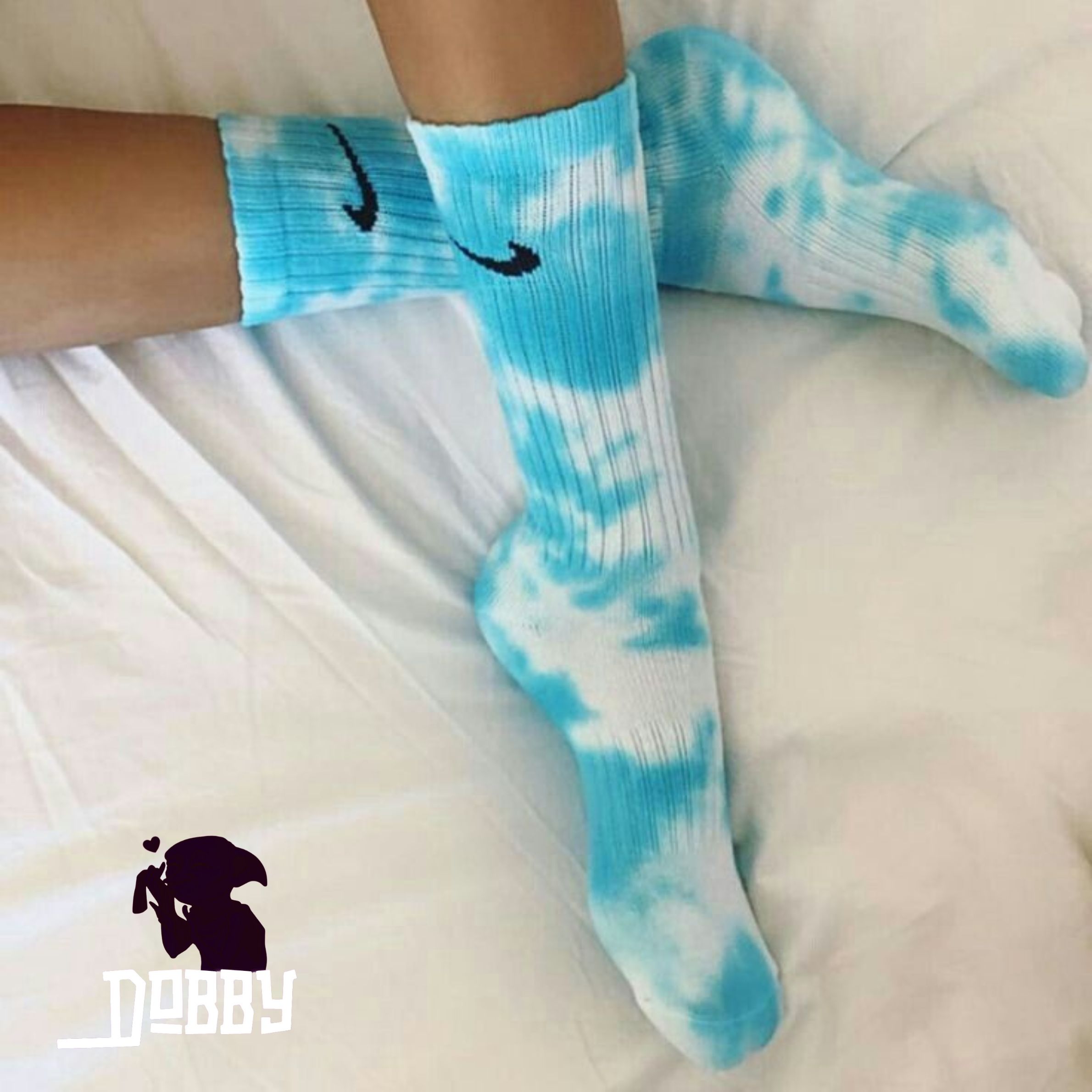 Sky Blue Tie-Dye Socks