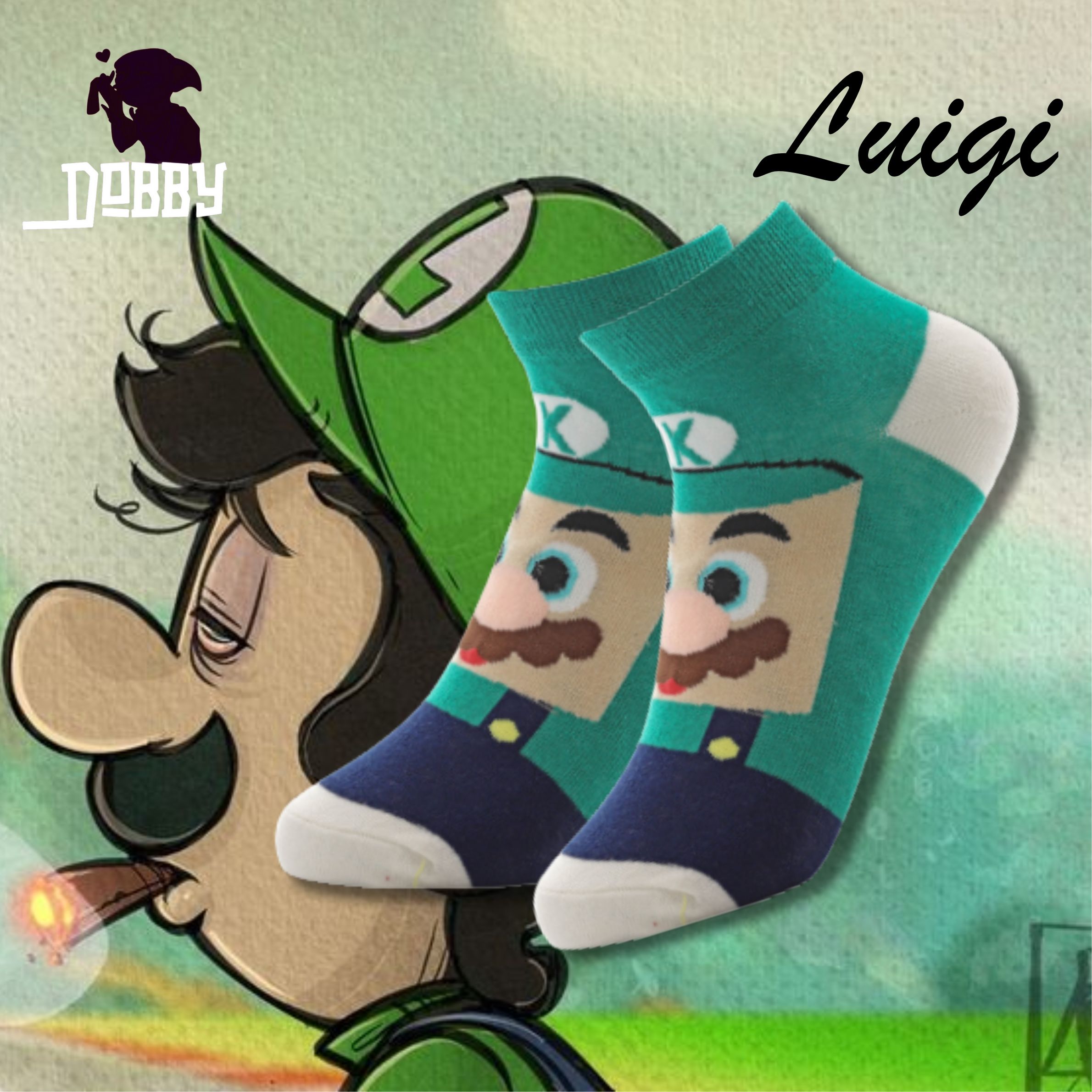Mario Brothers Luigi Socks