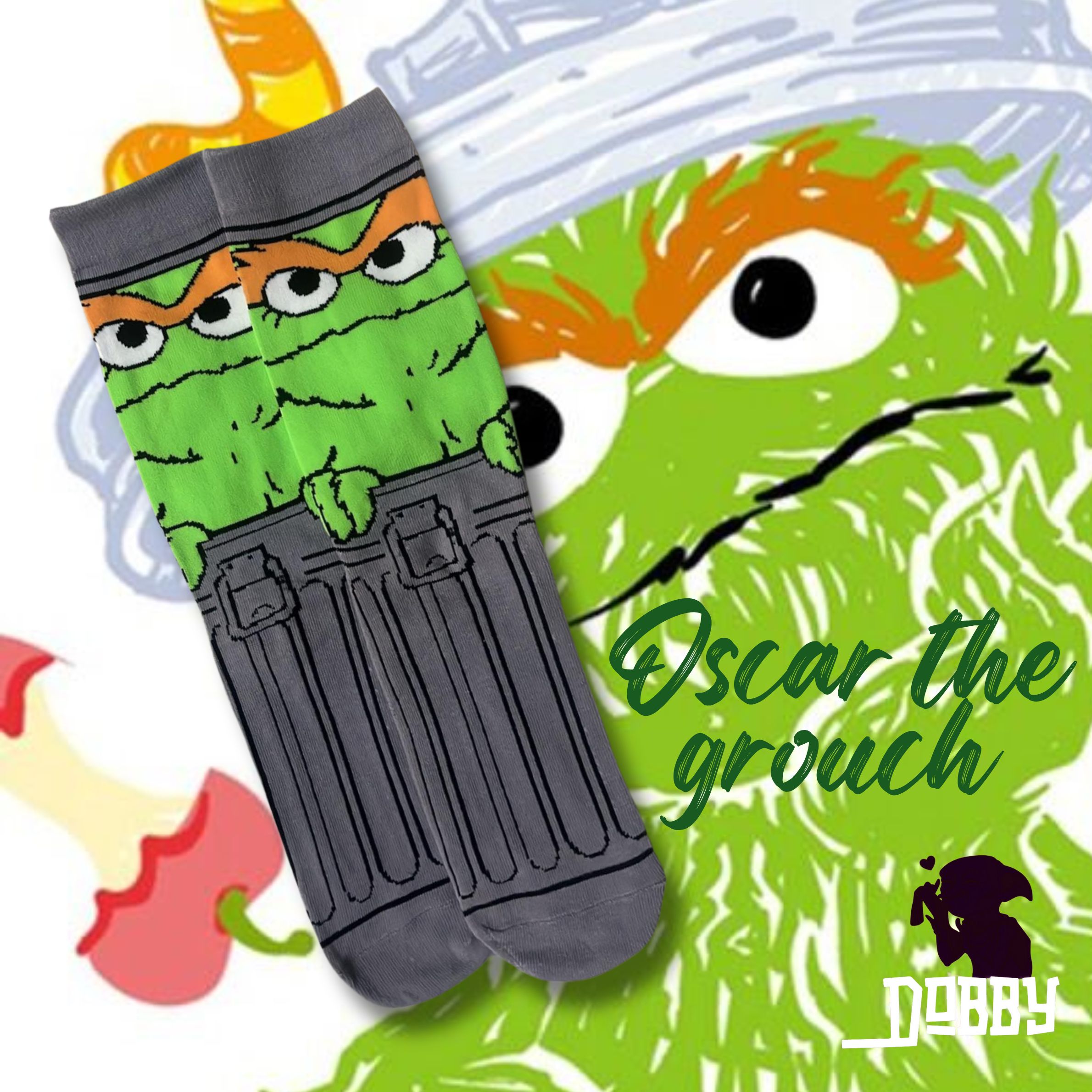 Sesame Street Oscar the Grouch Socks