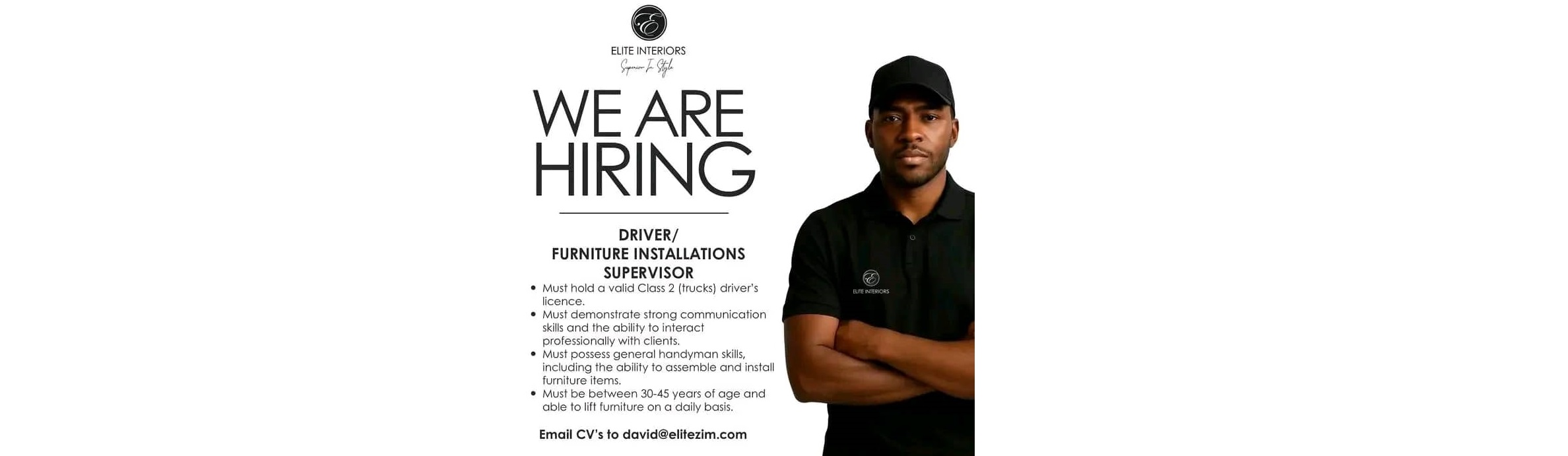 Driver / Furniture Installations Supervisor