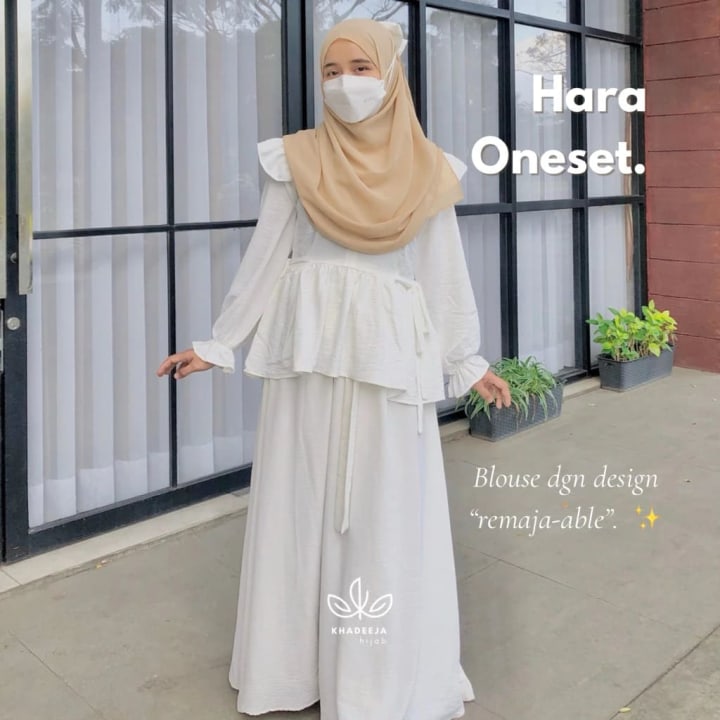 Khadeeja Hijab | HARA ONESET | Setelan Rok Remaja Muslimah | Premium Korean Blouse