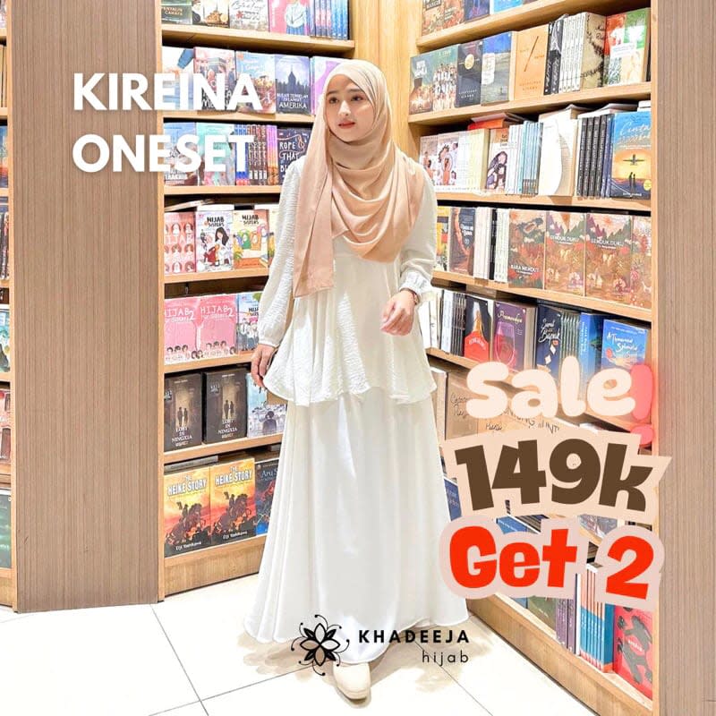 Khadeeja Hijab KIREINA ONE SET  One Set Rok Remaja Muslimah  Premium Korean Blous
