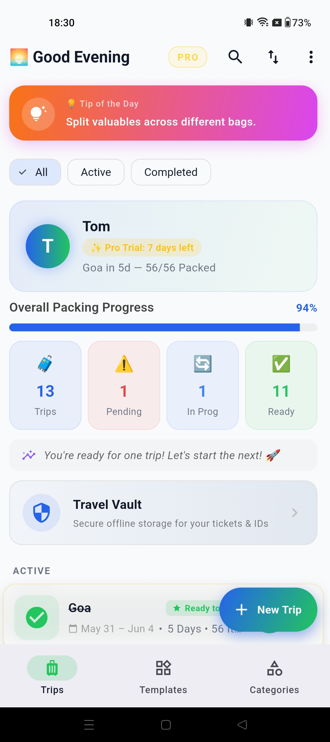 Smart Packing Pro Dashboard