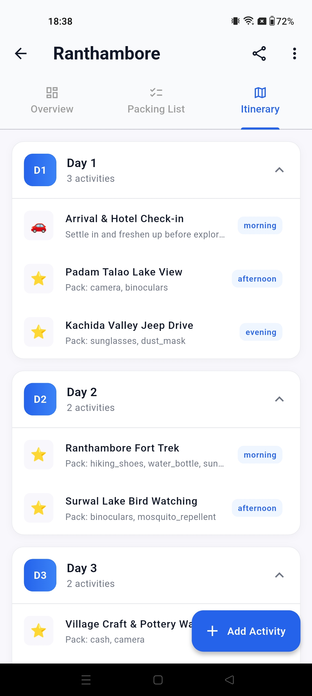 Trip Genius Itinerary