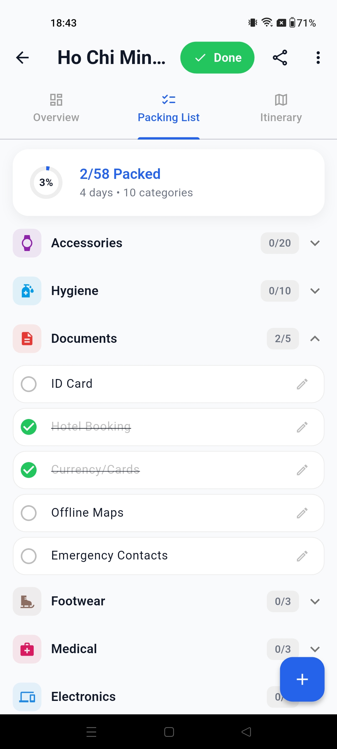 Trip Genius Packing List