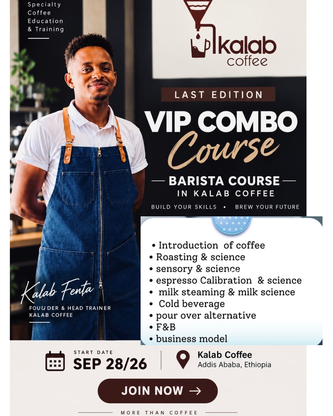 VIP Barista combo course last edition 