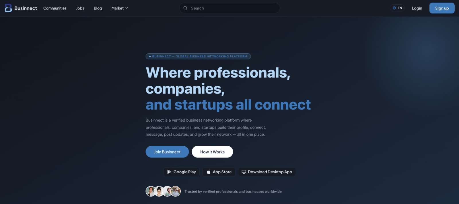 Looking for People to Build Businnect With — The International Business Platform Connecting Verified Business Owners and Professionals