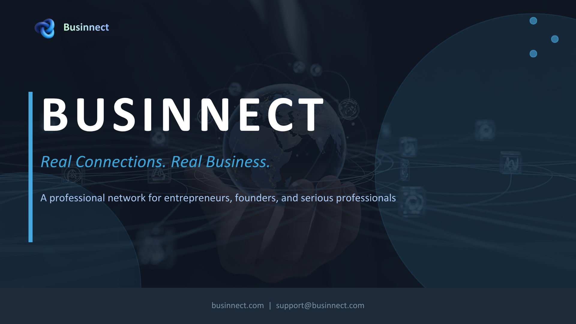 Businnect 소개 — 사업주와 검증된 전문가를 위한 비즈니스 네트워크