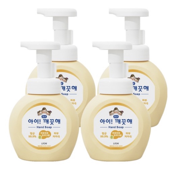 아이깨끗해 핸드워시 순 보송보송 파우더향, 250ml, 1박스(4개)