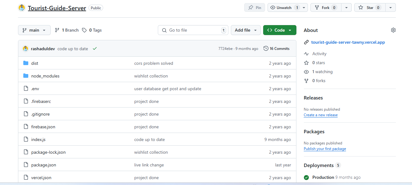 Tourist-Guide-Server desktop