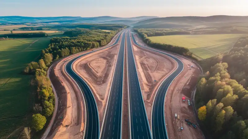 VIDEO Șantierul de autostradă din România unde se lucrează non-stop
