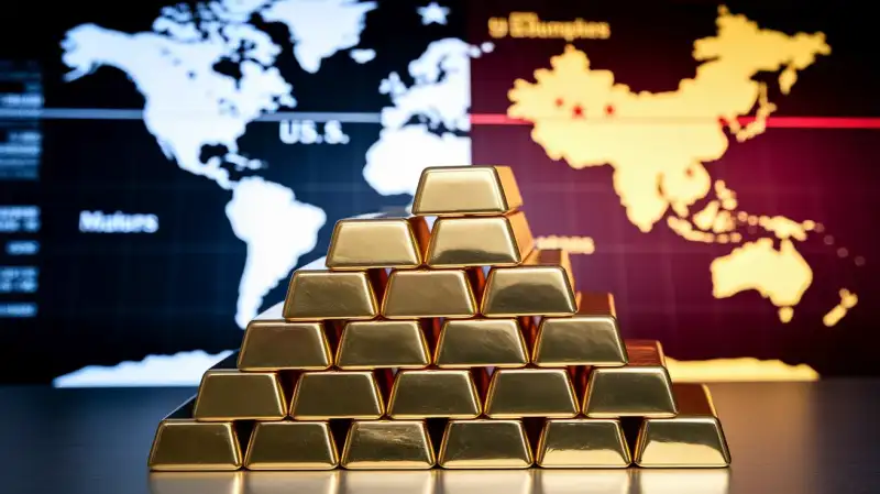 Aurul se retrage ușor de la maximele record pe fondul războiului comercial SUA-China și al pariurilor pe Fed