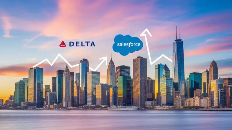 Wall Street Pariază Masiv pe Delta Airlines, Salesforce și Toast
