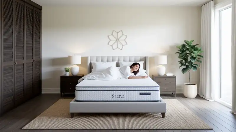 Recenzie Saltea Hibridă cu Spumă cu Memorie Saatva: Aur și Somn Odihnitor