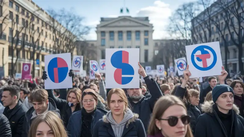 Protest pentru drepturile femeilor în Piața Universității, de 8 Martie