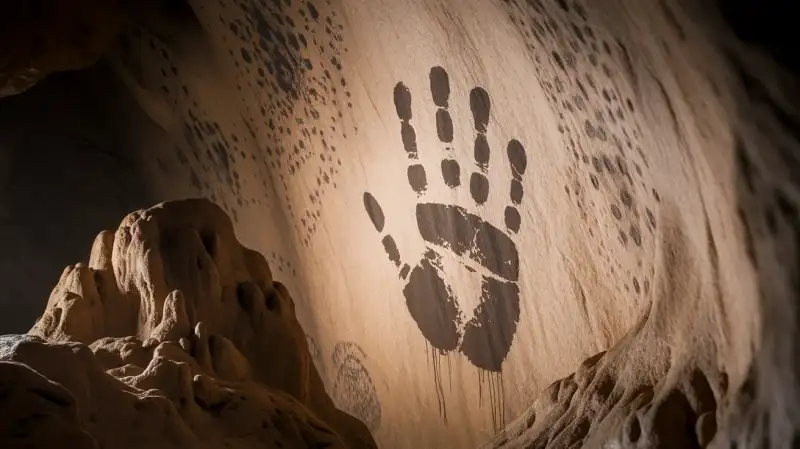 Cea mai veche artă: o amprentă de mână veche de 67.800 de ani