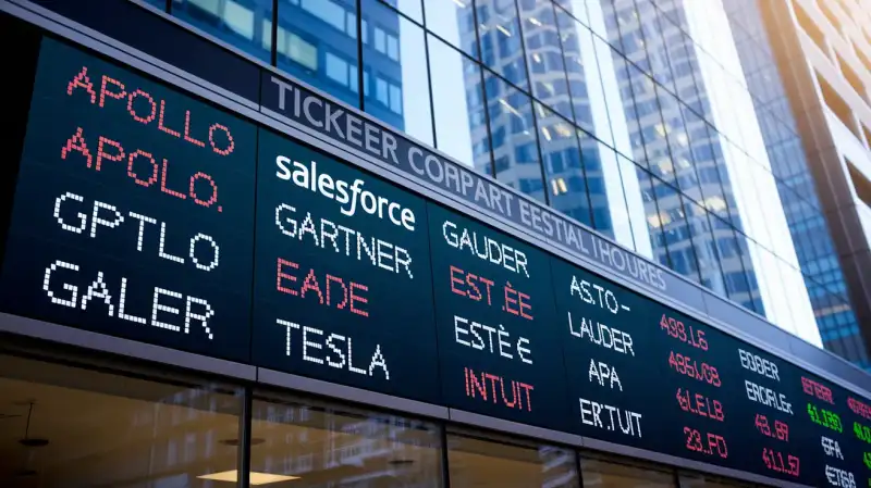 Acțiunile zilei: Apollo, Salesforce, Gartner, Estée Lauder, Tesla și altele
