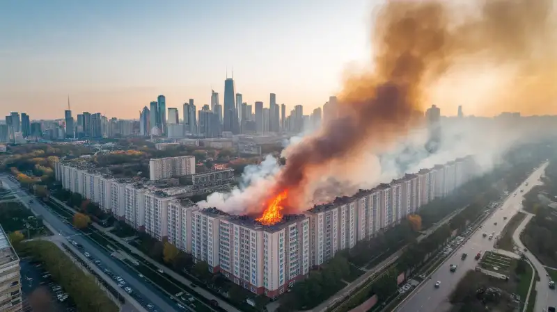 Atacuri aeriene rusești la Kiev: Doi răniți și un incendiu într-un bloc de locuințe