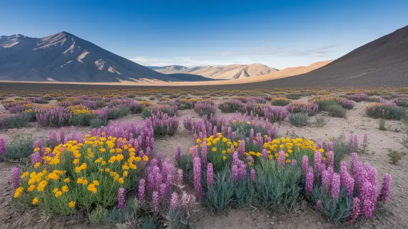 Deșertul Atacama, cel mai arid de pe Pământ, înflorește spectaculos după ploile abundente