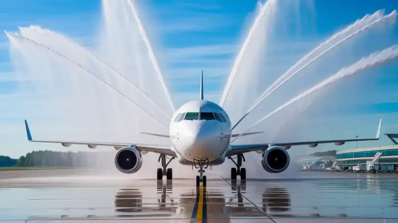 Aeronava TAROM „Ivan Patzaichin” a efectuat primul zbor oficial către Chișinău, primită cu tunuri de apă