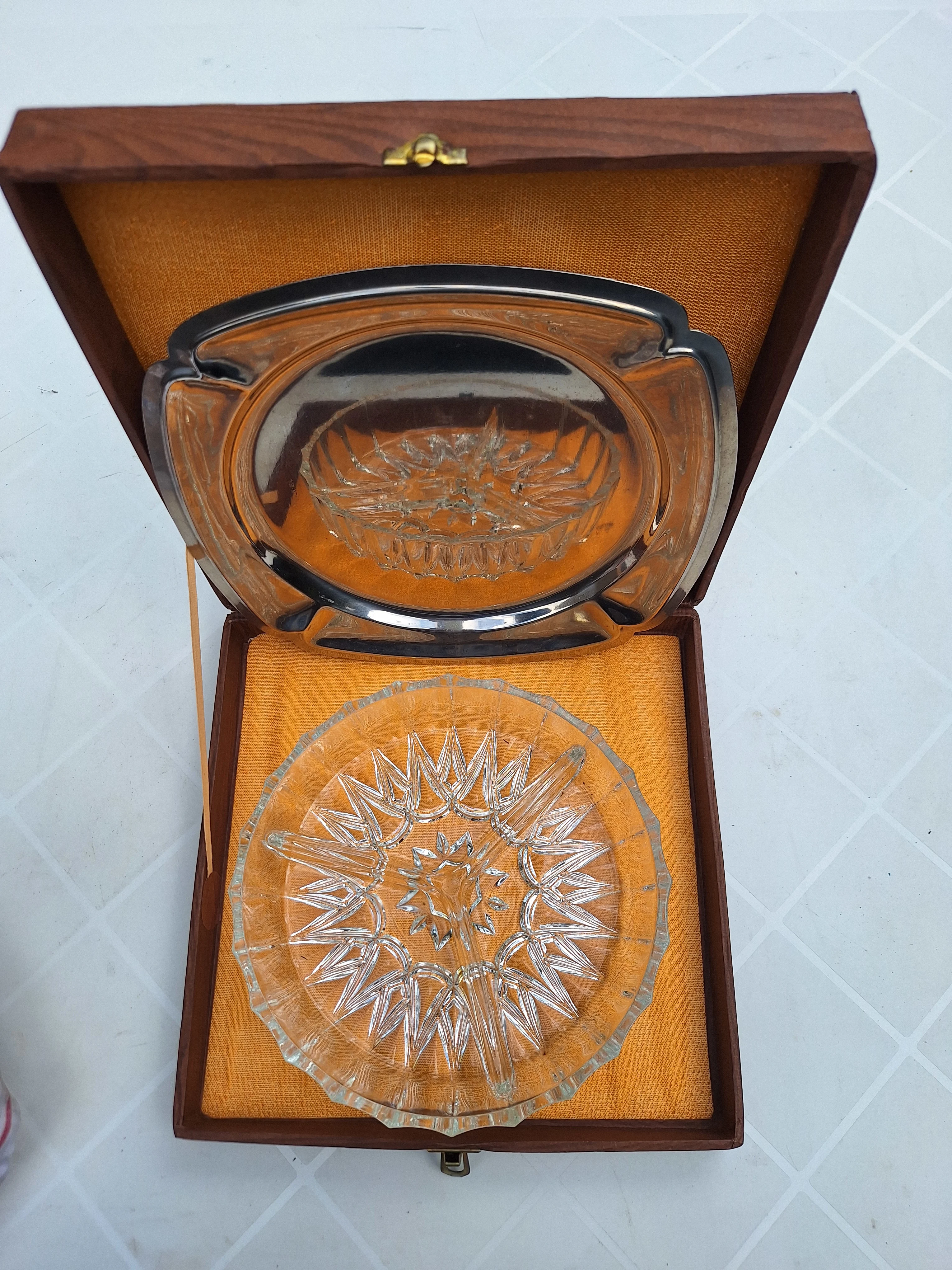 Set di cristallo vintage con scatola 