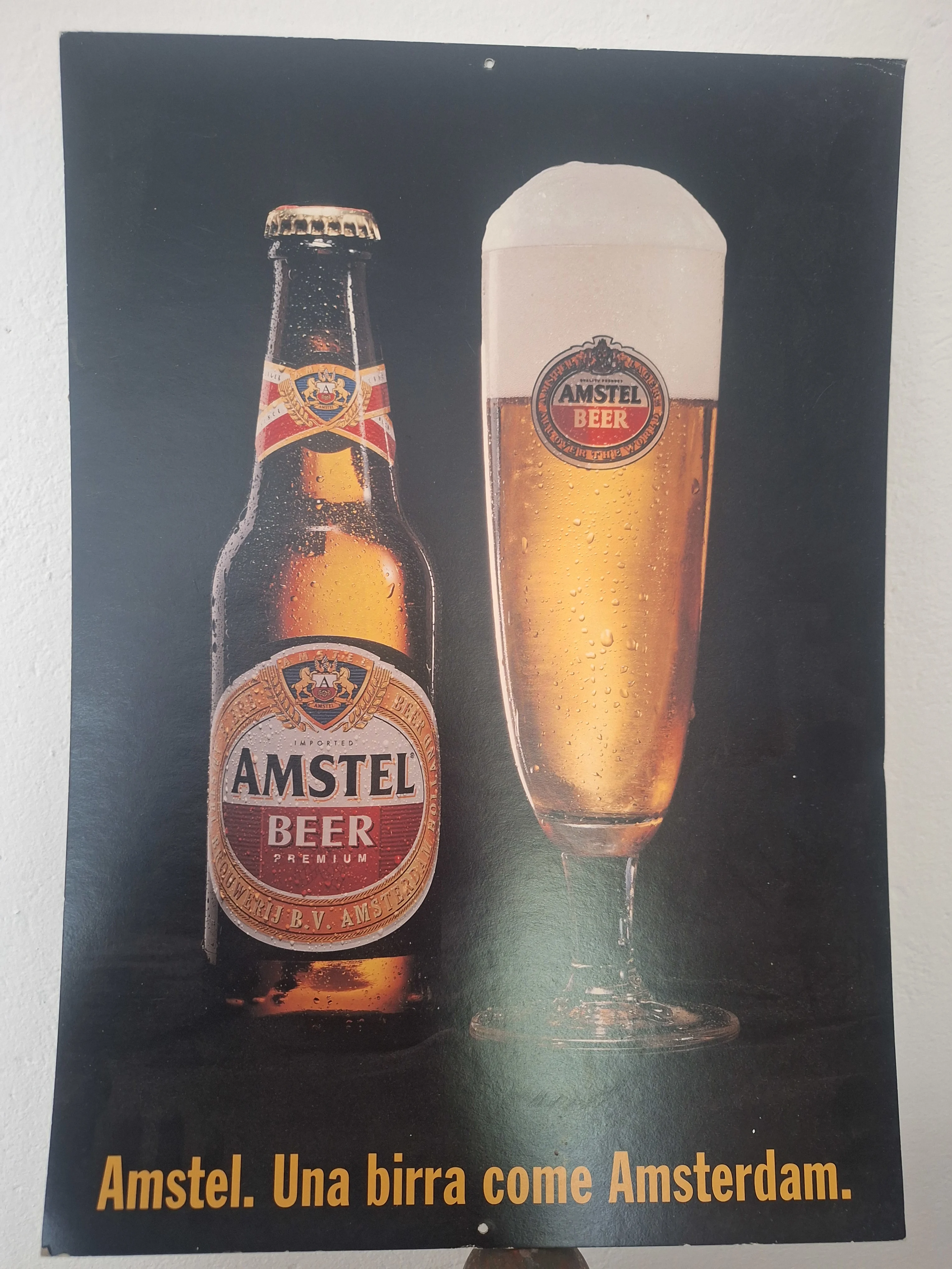 Poster Amstel  in  doppia stampa  sul retro.