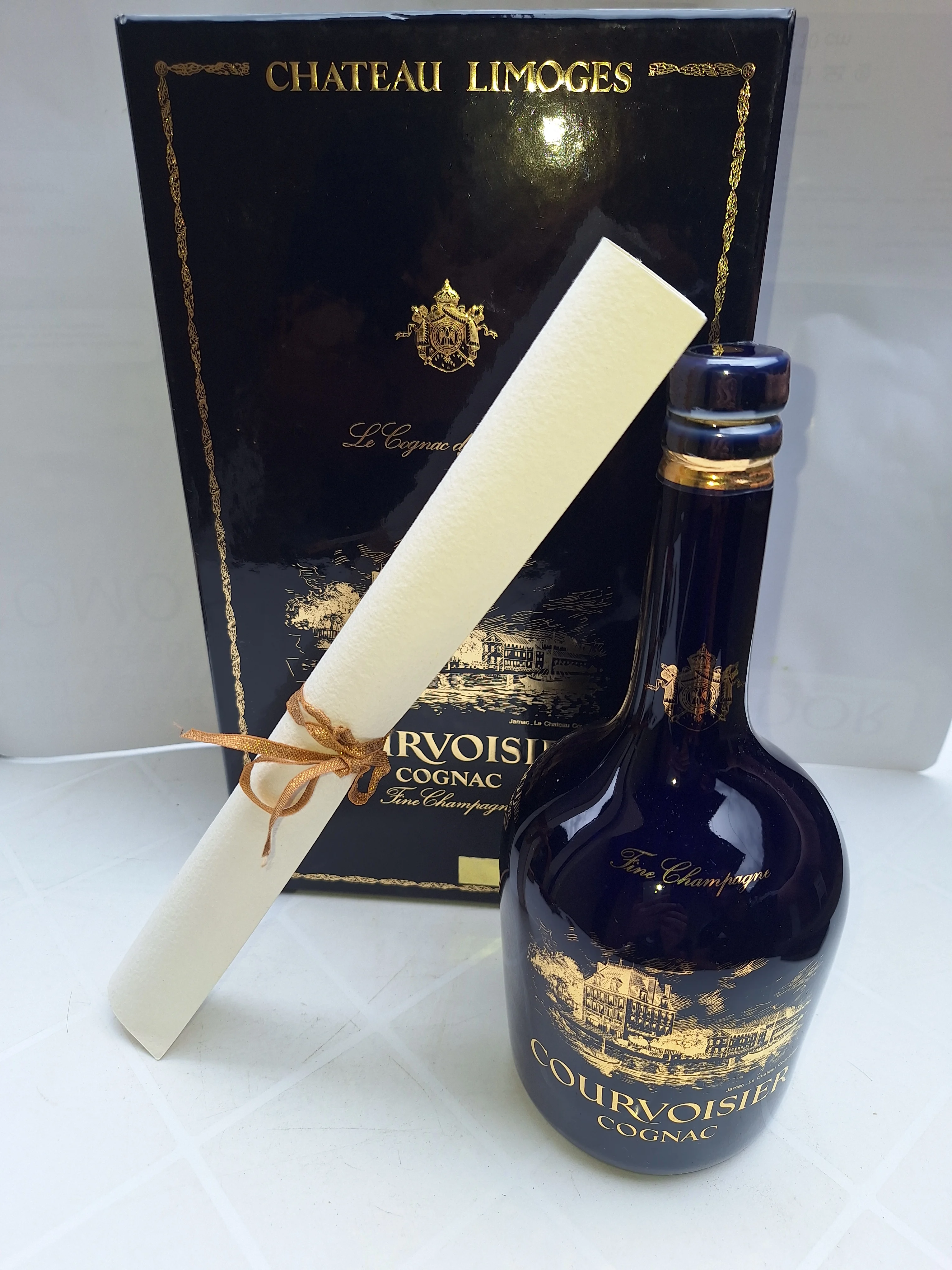 Courvoisier Fine Champagne Cognac 70 cl – Decanter Limoges Vintage con Scatola Originale