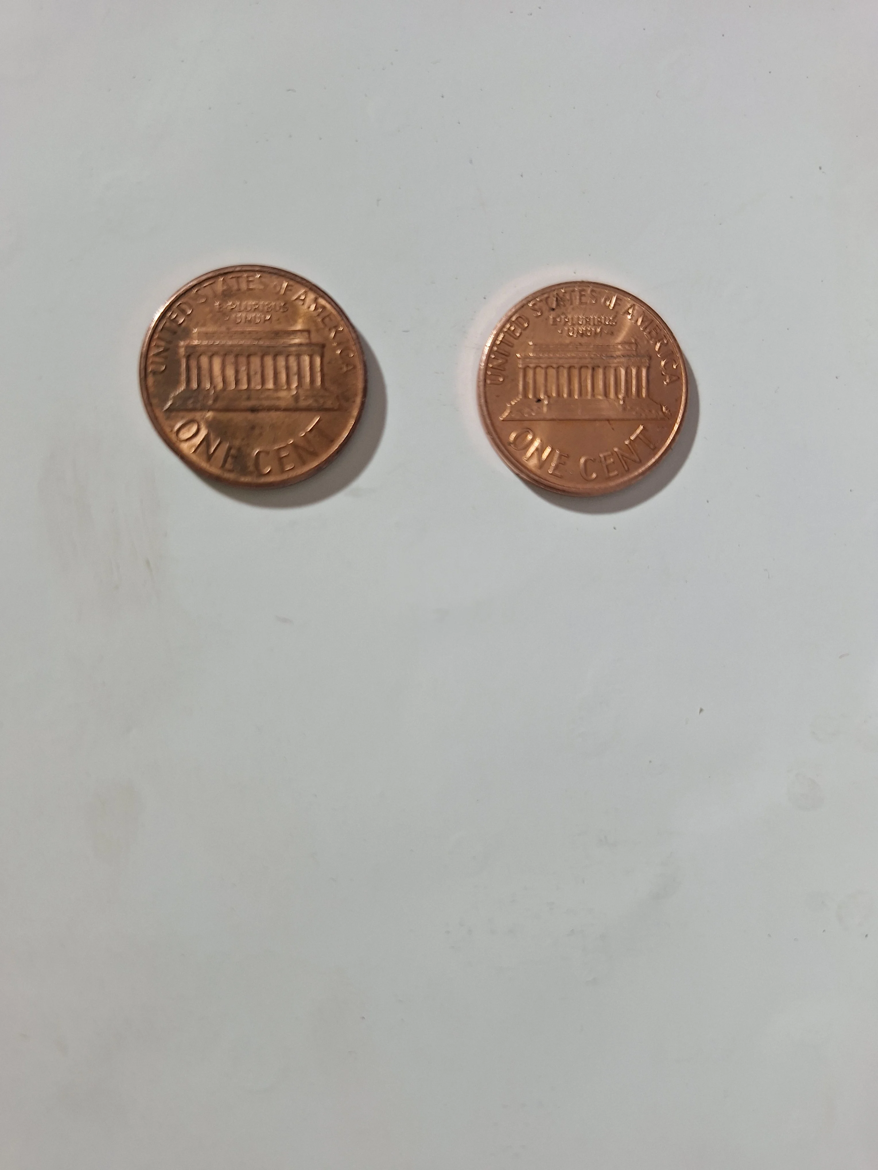 Lotto 2 monete USA One Cent Lincoln Memorial 1987 e 1989 - view 2