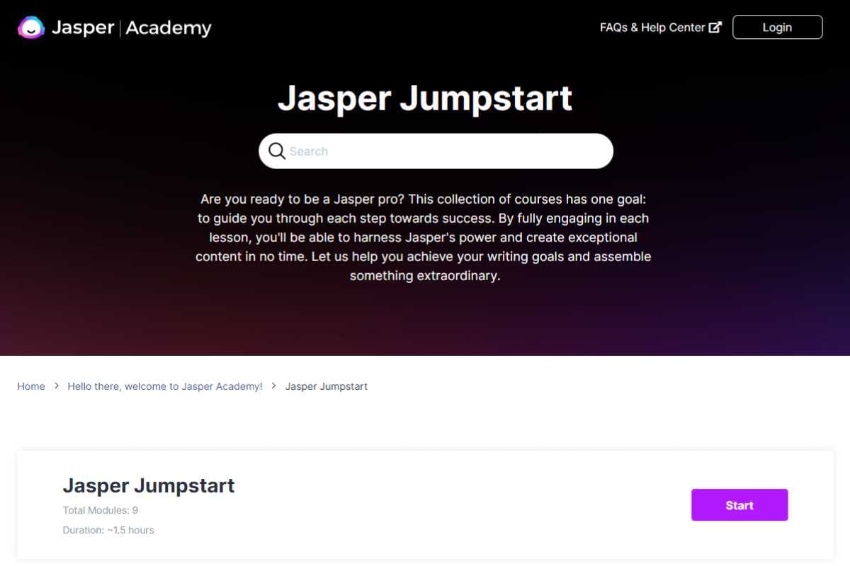 Jasper Jumpstart aka Jasper bootcamp