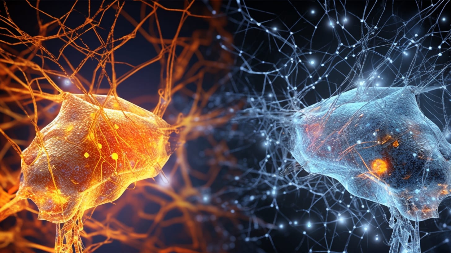 A diagram showing components and structure of neural networks