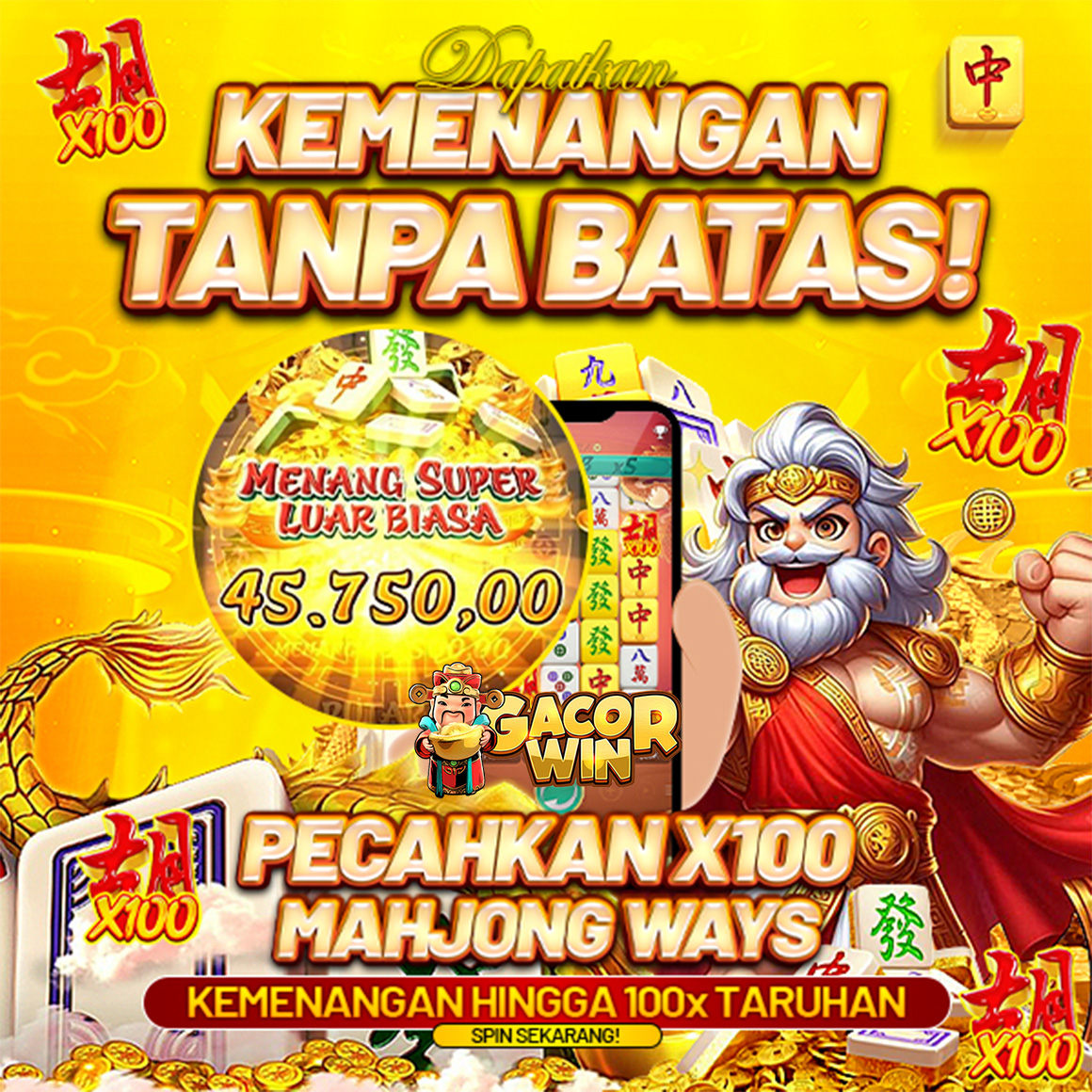 GACORWIN | Dapatkan Kemenangan Tanpa Batas Pecahkan X100 Mahjong Ways
