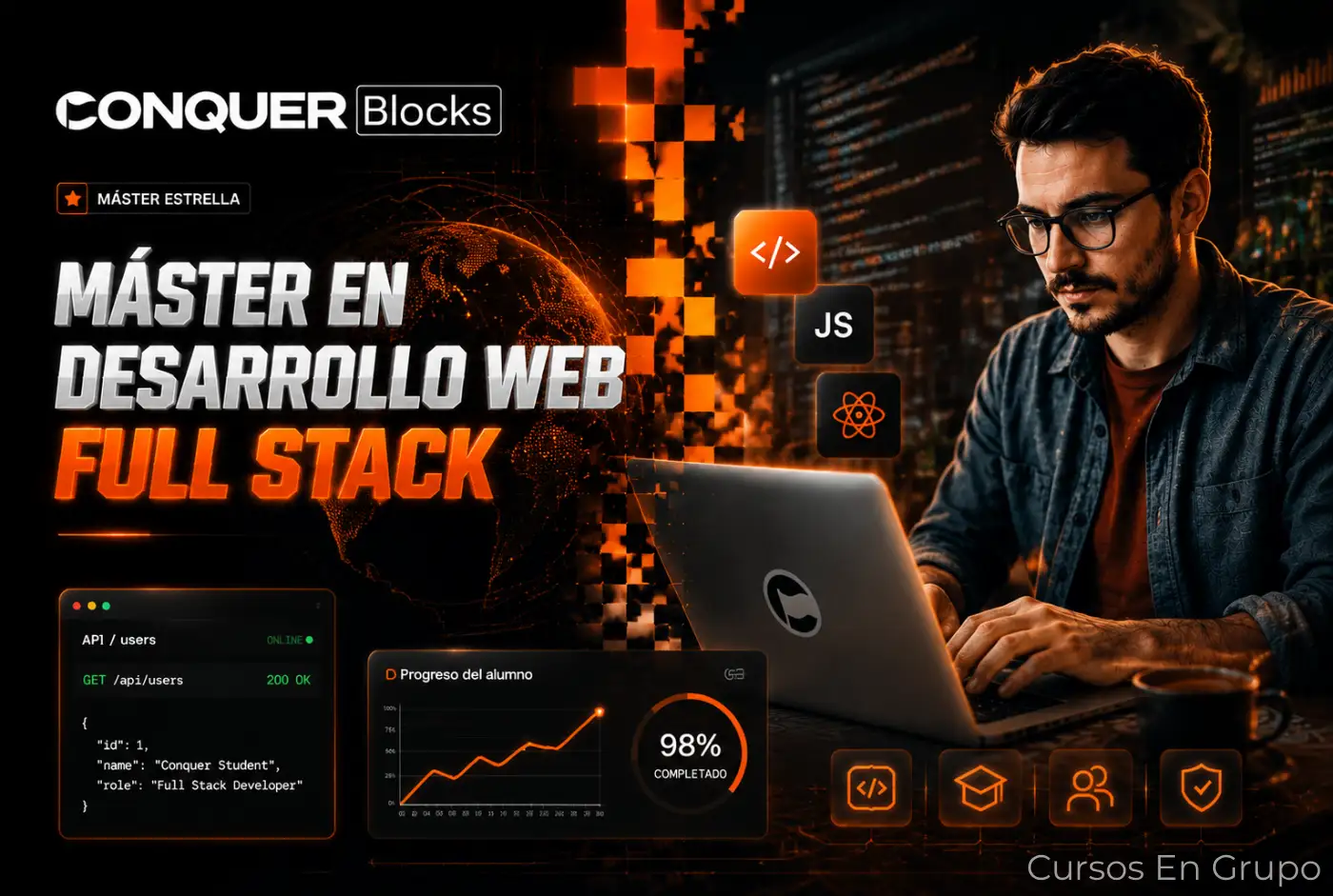 Master en desarrollo Full Stack de Conquer Blocks