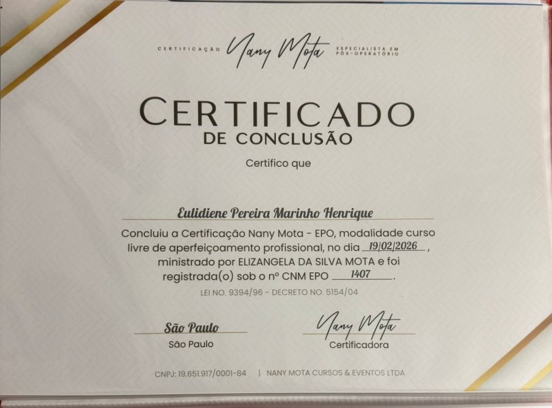 Diploma — EPO — Especialista em Pós-Operatório nº 1407